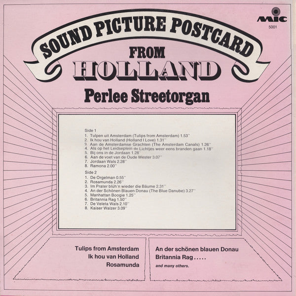 Perlee Streetorgan - Sound Picture Postcard From Holland (LP) 46571 Vinyl LP Vinyl Goed / Hoes Goed