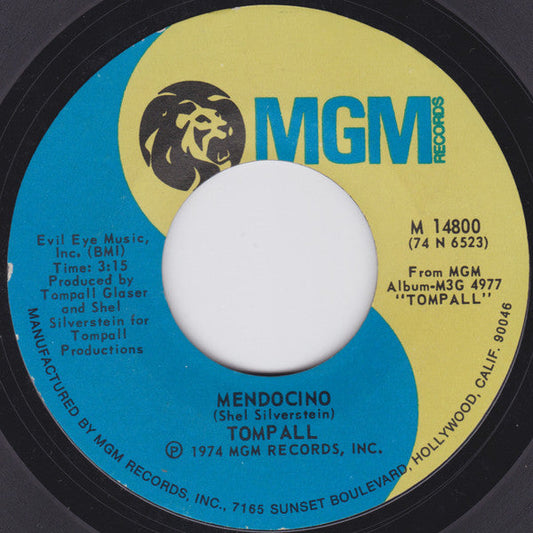 Tompall Glaser - Mendocino 38978 Vinyl Singles Vinyl Goed / Hoes Generic