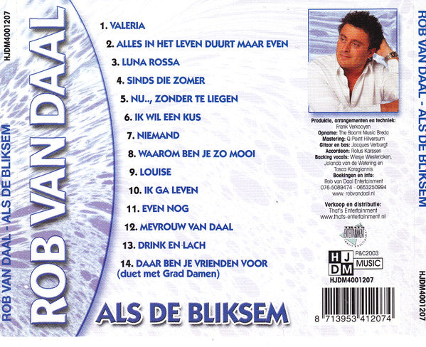 Rob Van Daal - Als De Bliksem (CD) 70488 Compact Disc Goede Staat