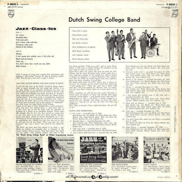 Dutch Swing College Band - Jazz Classics (LP) 50939 Vinyl LP Vinyl Goed / Hoes Goed