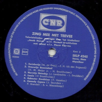 Kinderkoor Jacob Hamel - Zing Mee Met Teevee (LP) 40859 Vinyl LP Vinyl Goed / Hoes Goed