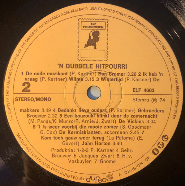 Various - Dubbele Hitpourri (LP) 49867 Vinyl LP Dubbel Vinyl Goed / Hoes Goed