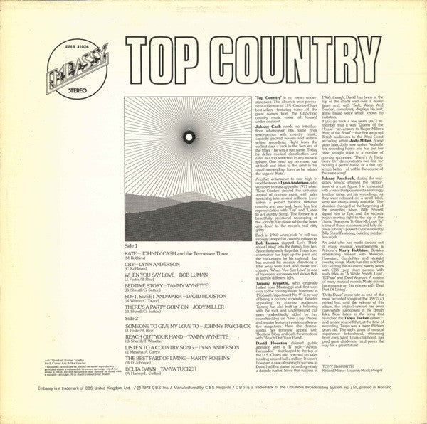 Various - Top Country (LP) 42260 Vinyl LP Vinyl Goed / Hoes Goed