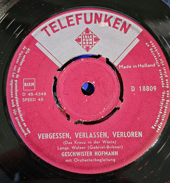 Geschwister Hofmann - Vergessen, Verlassen, Verloren Vinyl Singles Vinyl Goed / Hoes Generic
