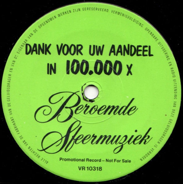 Unknown Artist - Dank Voor Uw Aandeel In 100.000 X Beroemde Sfeermuziek 15308 Vinyl Singles Vinyl Goed / Hoes Goed