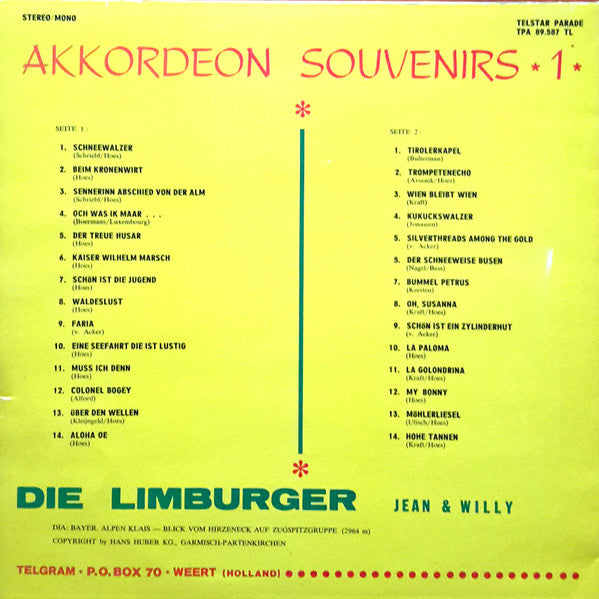 Limburger - Akkordeon Souvenirs 1 (LP) Vinyl LP Vinyl Goed / Hoes Goed