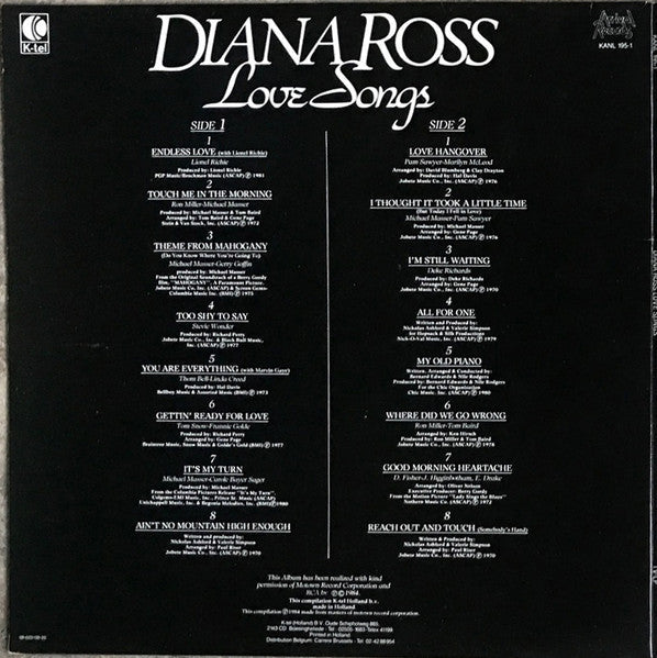 Diana Ross - Love Songs (LP) Vinyl LP Vinyl Zeer Goed / Hoesje Goed "VINYLSINGLES.NL"