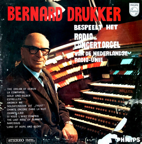Bernard Drukker - Bespeelt Het Radio Concert Orgel (LP) Vinyl LP Vinyl Zeer Goed / Hoesje Goed "VINYLSINGLES.NL"
