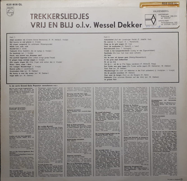 Vrij En Blij o.l.v. Wessel Dekker - Trekkersliedjes (LP) 49609 Vinyl LP Vinyl Goed / Hoes Goed