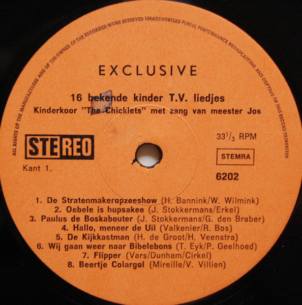Kinderchor The Chicklets mit Gesang von Master Jos – 16 berühmte Kinderfernsehlieder (LP) 49925