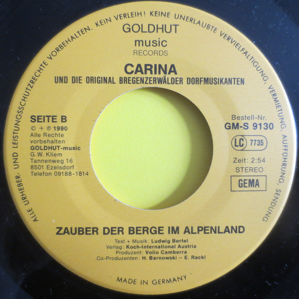 Carina - Der Rheinland Jodler 32831 Vinyl Singles Vinyl Goed / Hoes Goed