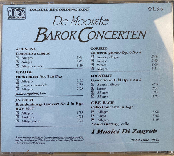 Zagrebački Solisti, Tomaso Albinoni - Mooiste Barok Concerten (CD) Compact Disc Vinyl Goed / Hoes Goed
