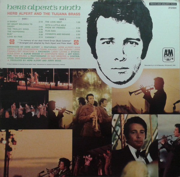 Herb Alpert & The Tijuana Brass - Herb Alpert's Ninth (LP) Vinyl LP Vinyl Zeer Goed / Hoes Goed "VINYLSINGLES.NL"
