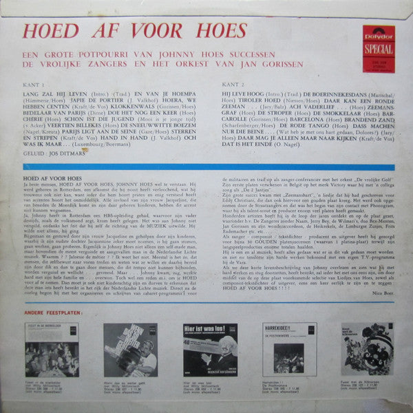 Johnny Hoes - Hoed Af Voor Hoes (LP) 43399 Vinyl LP Vinyl Goed / Hoes Goed
