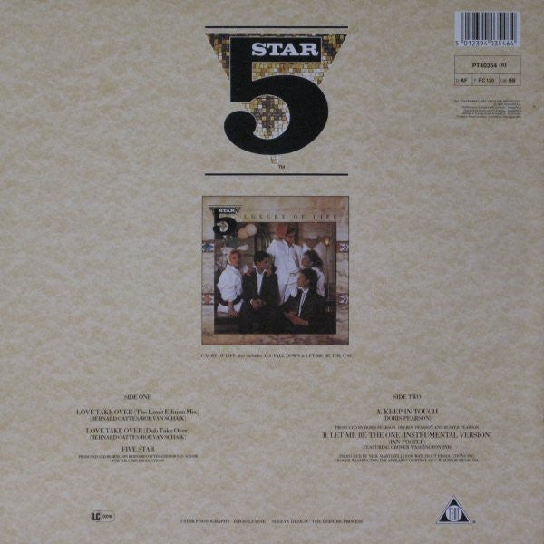 Five Star - Love Take Over (Maxi-Single) Maxi-Singles Media VG+ / Sleeve Zie Foto "VINYLSINGLES.NL"