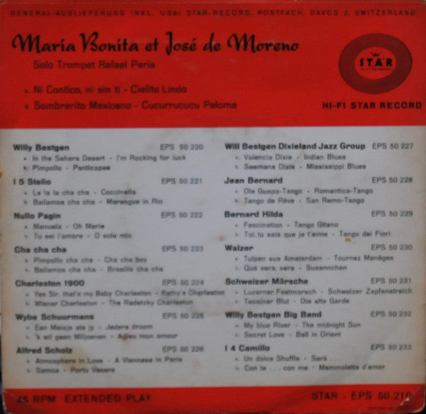 María Bonita Y José De Moreno - Ni Con Tico Ni Sin Ti 17031 Vinyl Singles EP Vinyl Goed / Hoes Goed