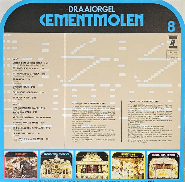 Draaiorgel De Cementmolen - Draaiorgel Cementmolen (LP) Vinyl LP Vinyl Zeer Goed / Hoesje Goed "VINYLSINGLES.NL"
