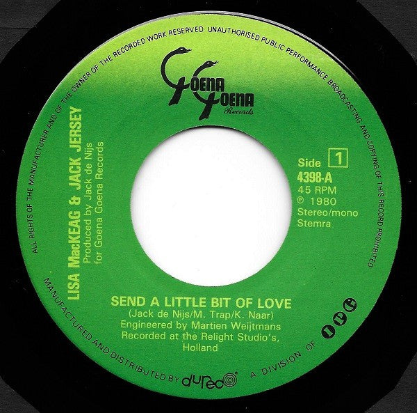 Jack Jersey & Lisa MacKeag - Send A Little Bit Of Love 29738 Vinyl Singles Vinyl Goed / Hoes Goed