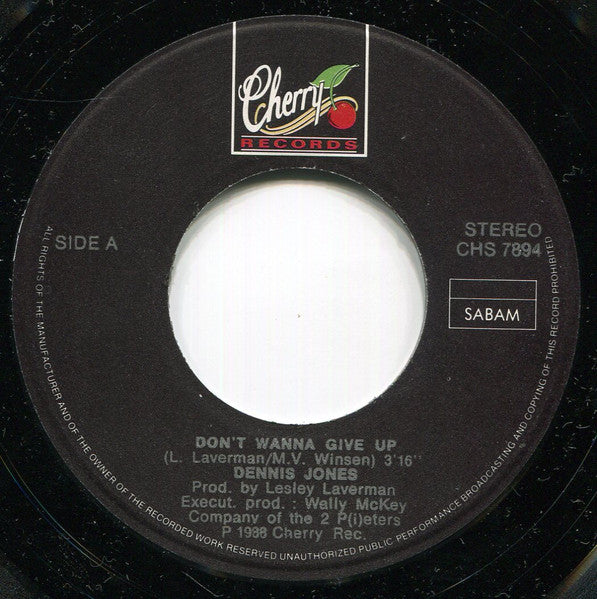 Dennis Jones - Don't Wanna Give Up 34623 Vinyl Singles Vinyl Goed / Hoes Goed