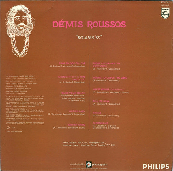 Démis Roussos - Souvenirs (LP) Vinyl LP Vinyl Zeer Goed / Hoesje Goed "VINYLSINGLES.NL"