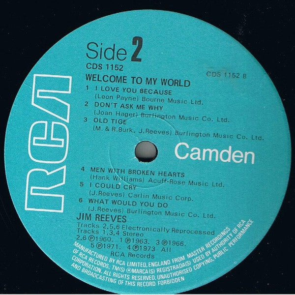 Jim Reeves - Welcome To My World (LP) 42623 Vinyl LP Vinyl Goed / Hoes Goed