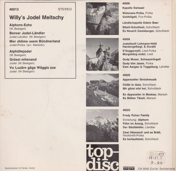 Willy's Jodel Meitschy - Willy's Jodel Meitschy 38945 Vinyl Singles Vinyl Goed / Hoes Goed