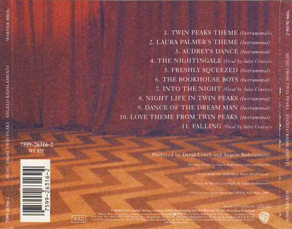 Angelo Badalamenti - Music From Twin Peaks (CD) 70753 Compact Disc Goede Staat