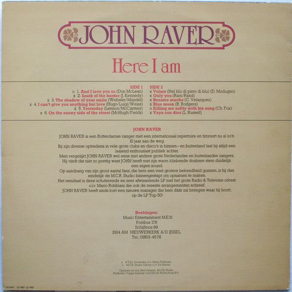 John Raver - Here I Am (LP) 41366 Vinyl LP Vinyl Goed / Hoes Goed