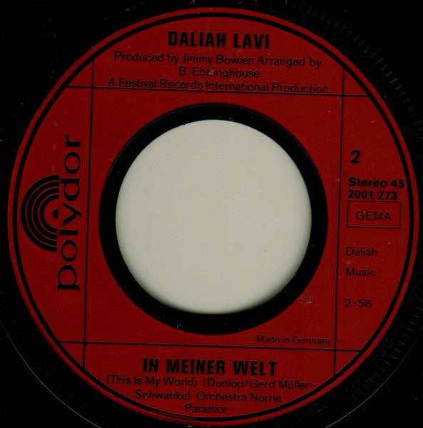 Daliah Lavi - Ich Glaub' An Die Liebe Vinyl Singles Vinyl Zeer Goed / Hoesje Goed "VINYLSINGLES.NL"