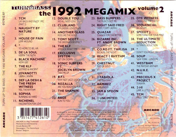 Various - Turn Up The Bass - The 1992 Megamix Volume 2 (CD) 70848 Compact Disc Goede Staat