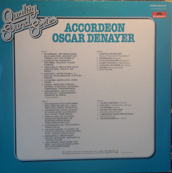 Oscar Denayer - Accordeon (LP) 50236 Vinyl LP Dubbel Vinyl Goed / Hoes Goed