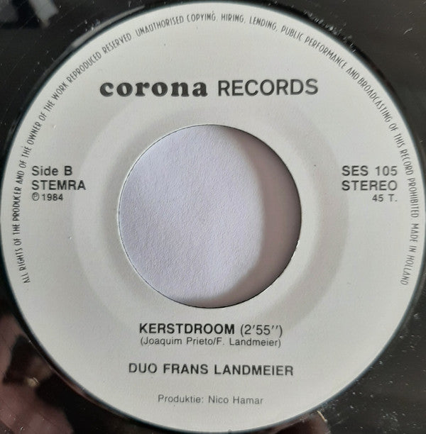 Duo Frans Landmeier - Alleen is toch alleen 12395 Vinyl Singles Vinyl Goed / Hoes Goed