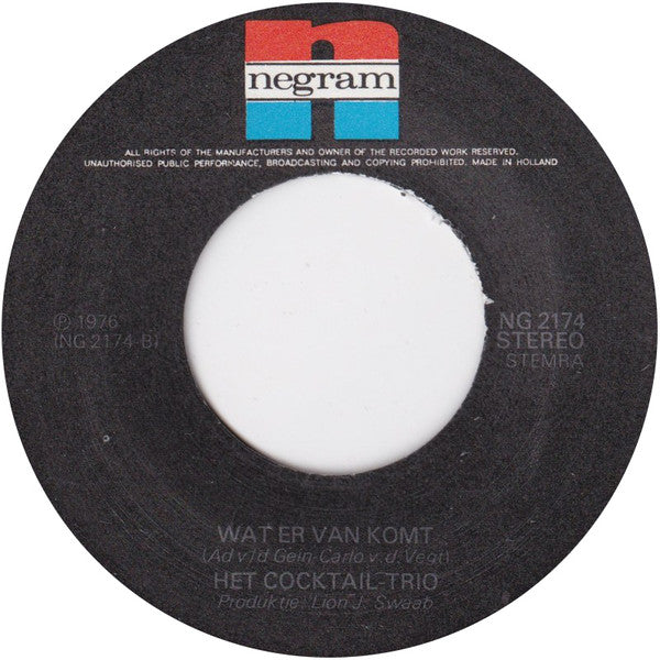 ocktail Trio - 'T Zal Me Zo Een Zorg Wezen 29881 Vinyl Singles Vinyl Goed / Hoes Goed