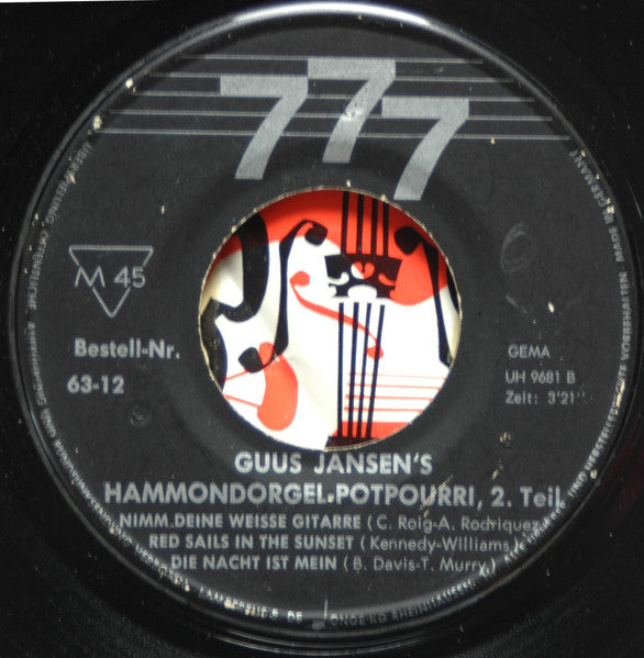 Guus Jansen - Guus Jansen's Hammondorgel-Potpourri 38288 Vinyl Singles Vinyl Goed / Hoes Goed