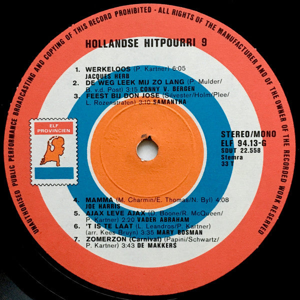 Various - Dutch Hitpourri 9 (LP) 40913