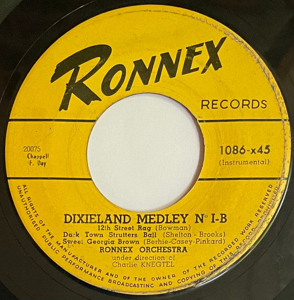 Ronnex Orchestra - Dixieland Medley No. I 19351 Vinyl Singles Vinyl Goed / Hoes Goed
