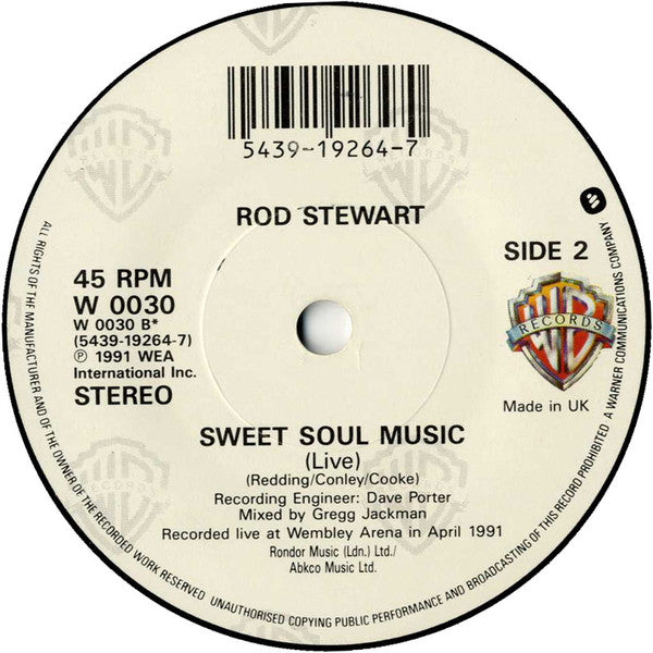 Rod Stewart With The Temptations - The Motown Song 40143 Vinyl Singles Vinyl Goed / Hoes Goed