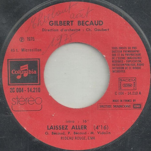 Bécaud - Laissez Aller 29574 Vinyl Singles Vinyl Goed / Hoes Goed