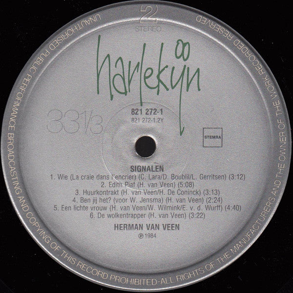 Herman van Veen - Signalen (LP) Vinyl LP Vinyl Zeer Goed / Hoesje Goed "VINYLSINGLES.NL"