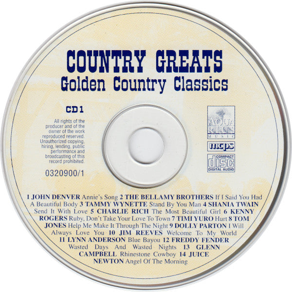 Various - Country Greats (Golden Country Classics) (CD) 70853 Compact Disc Goede Staat