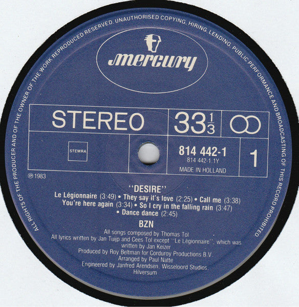 BZN – Desire (LP) 50197