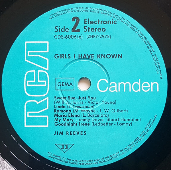 Jim Reeves - Girls I Have Known (LP) 40652