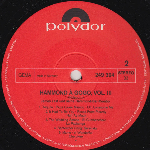 James Last Und Seine Hammond-Combo - Hammond A GoGo 3 (LP) 41729