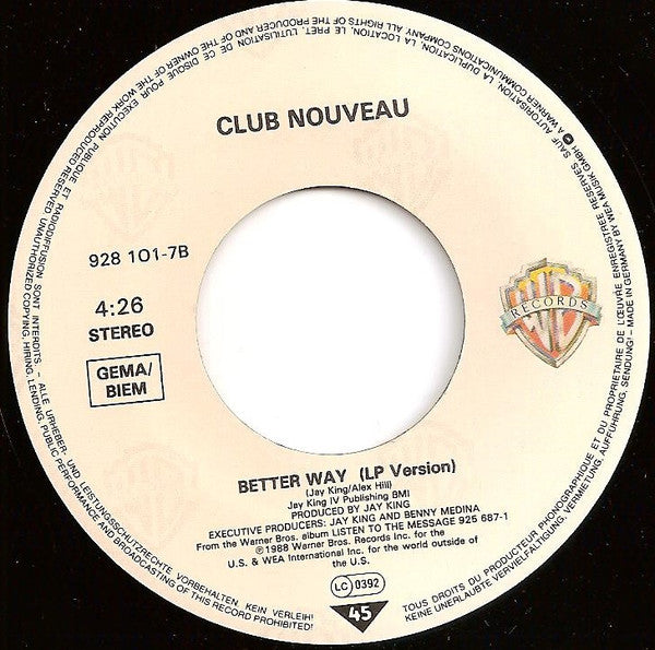Club Nouveau - It's A Cold, Cold World ! 17071 Vinyl Singles Vinyl Goed / Hoes Goed