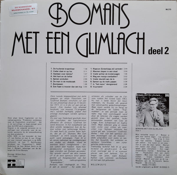 Godfried Bomans - Bomans Met Een Glimlach Deel 2 (LP) Vinyl LP Vinyl Zeer Goed / Hoesje Goed "VINYLSINGLES.NL"