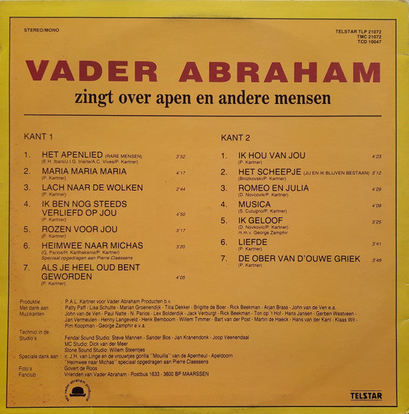 Vader Abraham - Zingt Over Apen En Andere Mensen (LP) 45255 Vinyl LP Vinyl Goed / Hoes Goed