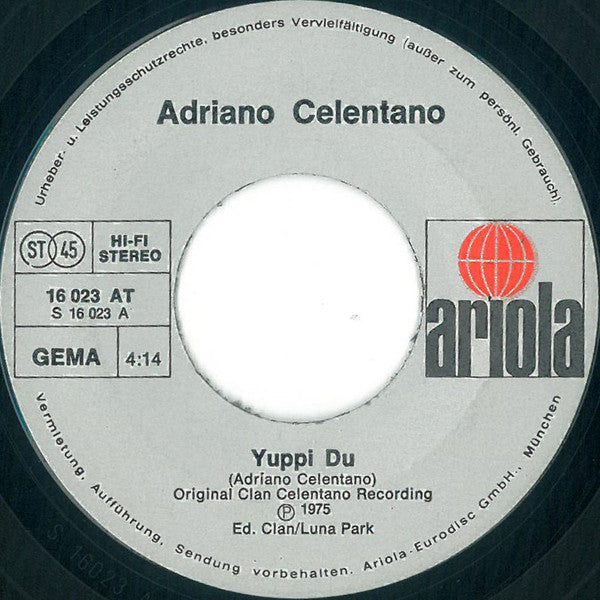 Adriano Celentano - Yuppi Du 29562 Vinyl Singles Vinyl Goed / Hoes Goed