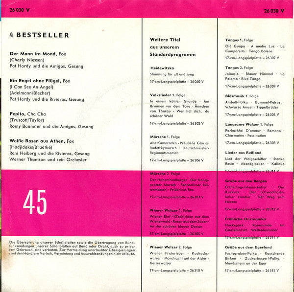 Various - 4 Bestseller 17017 Vinyl Singles Vinyl Goed / Hoes Goed