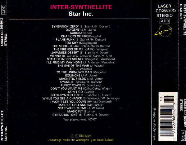 Star Inc. - Inter-Synthellite - 28 Synthesizer Hits (CD) Compact Disc Vinyl Goed / Hoes Goed