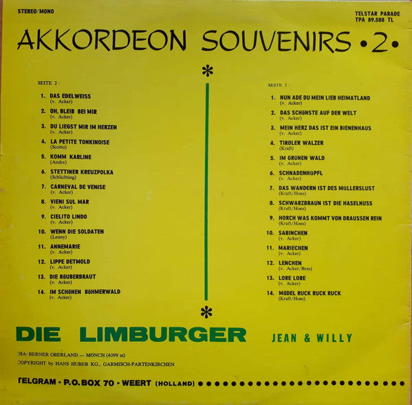 Original Limburger - Akkordeon Souvenirs 2 (LP) 42119 Vinyl LP Vinyl Goed / Hoes Goed